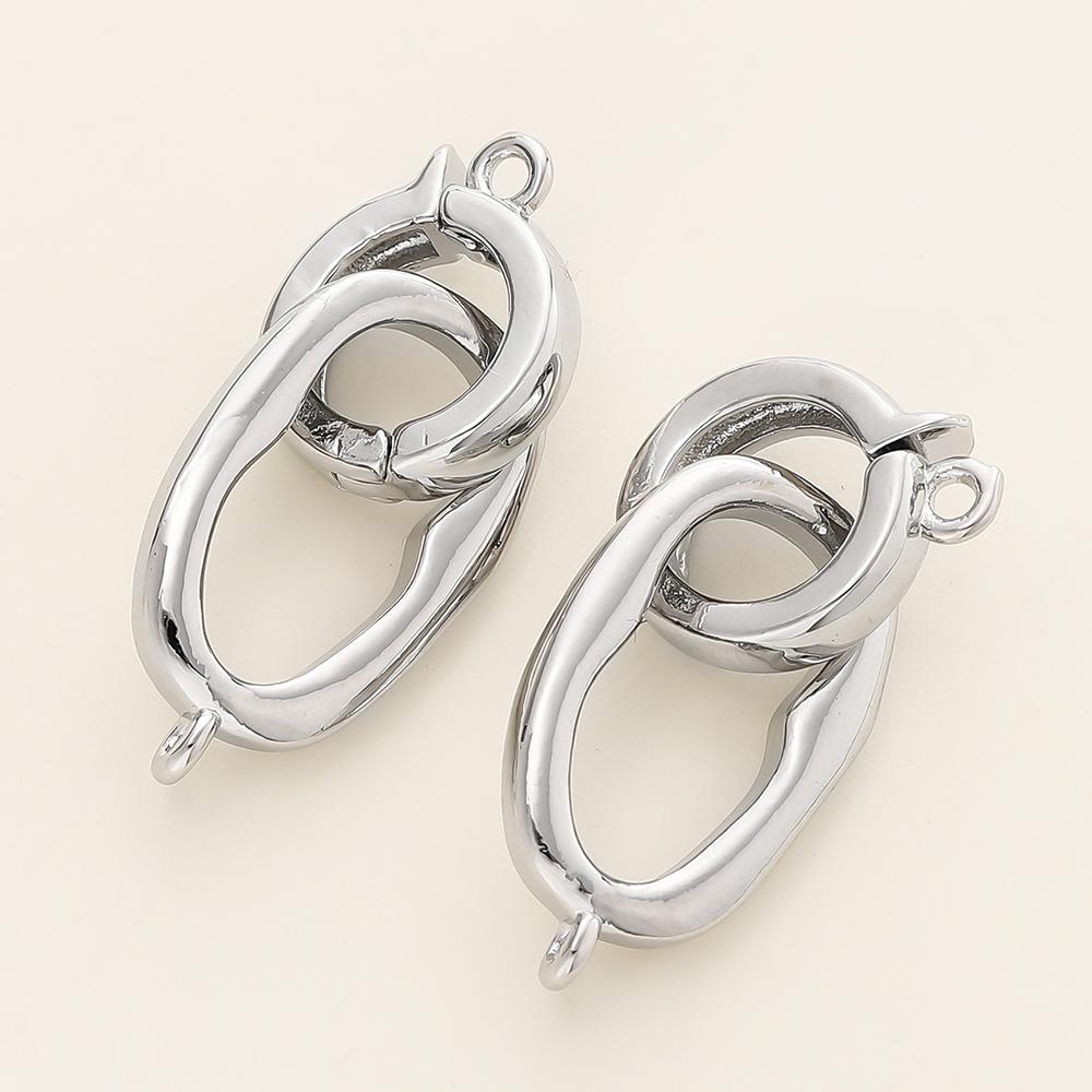 2/4pcs 14/18K Gold Color Plated Heart Bowknot Fasteners Closure Lock Connector Clasps For DIY Needlework Pearls Jewelry Making