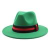 Ji Nan Ladies Black Wool Jazz Hat Big Eaves Hat Flat Edge Top Hat Czy-054