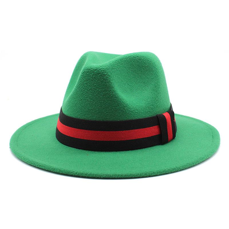 Ji Nan Ladies Black Wool Jazz Hat Big Eaves Hat Flat Edge Top Hat Czy-054