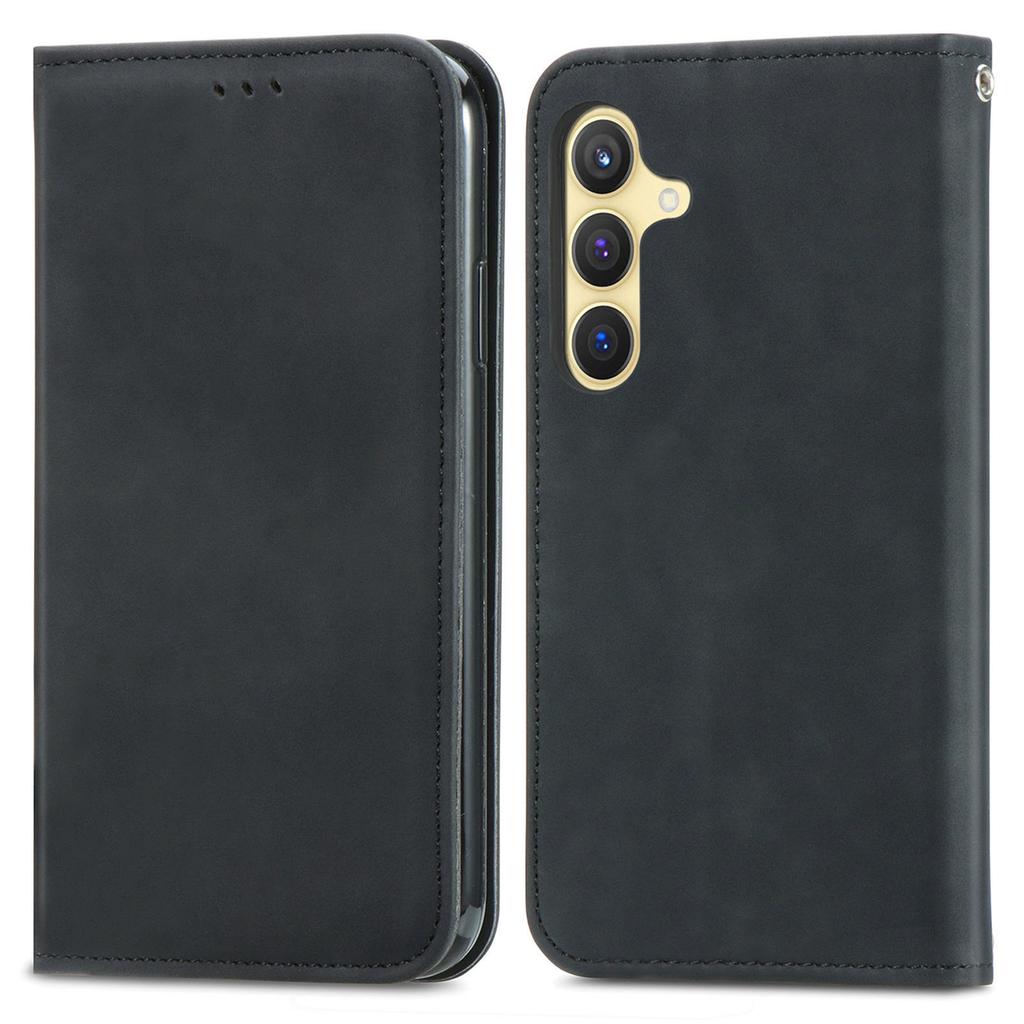For Samsung Galaxy S24+ Cell Phone Cases Skin-touch Leather Magnetic Adsorption Cover