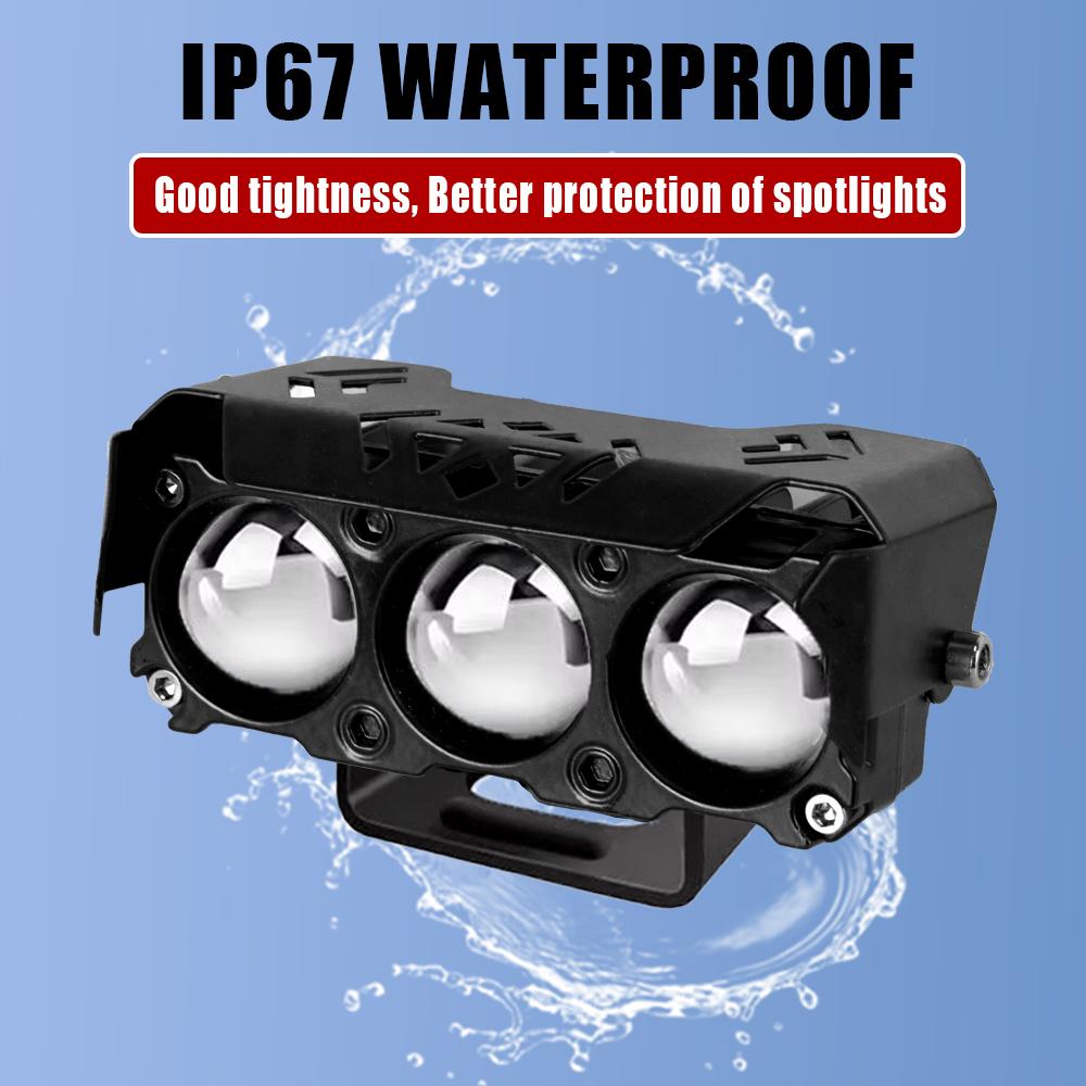 LED Motosiklet Spotu Çalışma Lambaları Çift Renkli Yüksek/Düşük Işın Sis Lambası Arabalar, SUV'lar, UTV'ler, Kamyonlar İçin, 12V, Mini Lens, Sürüş Işığı