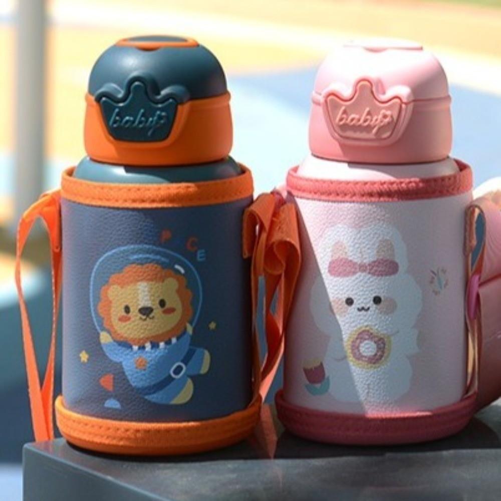 Stainless Steel Children's Water Kettle 480ml Thermal Water Bottle Cute Vacuum Flask  for Students
