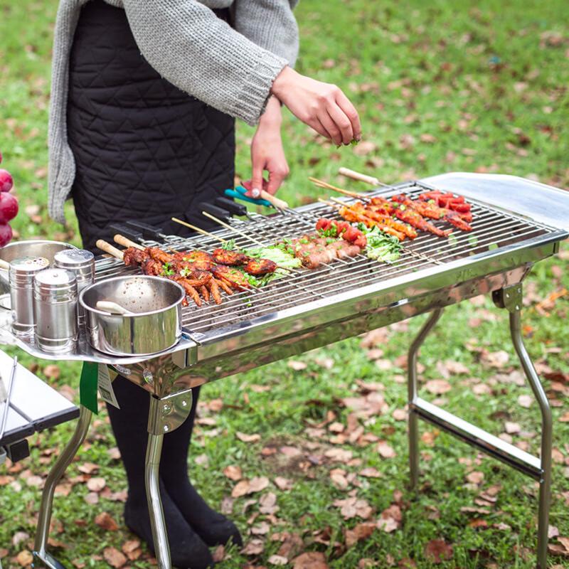 Large Portable Foldable Stainless Steel Charcoal BBQ Grill