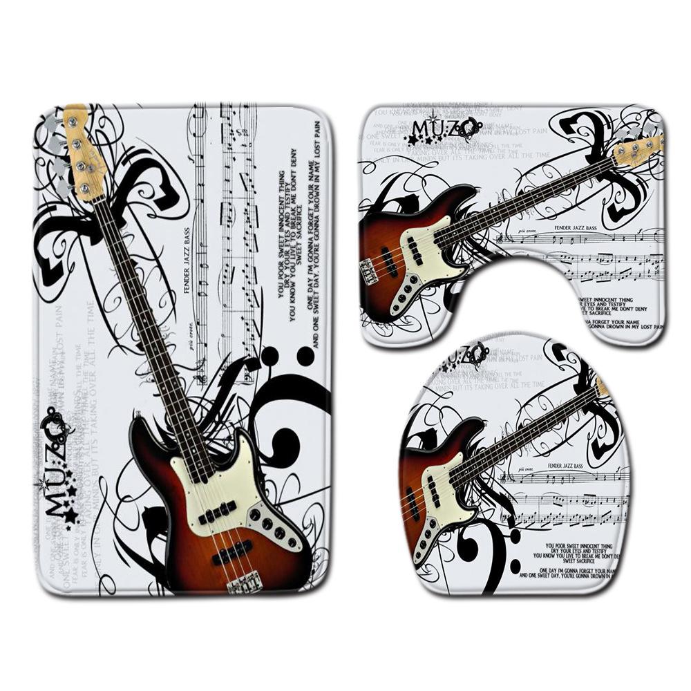 Marmorstrukturierte Toilette Dreiteilige Bodenmatte Fußmatte Badezimmerteppich