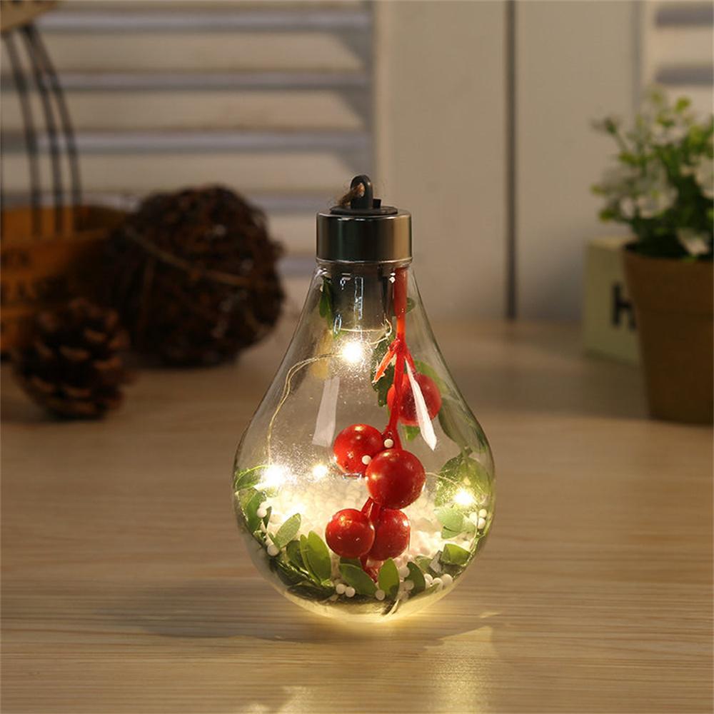 5Pcs Creative Light Lamp Bulbs Transparent Plastic Led Christmas Ball Decoration