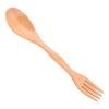 Cucchiaio forchetta integrato in legno di faggio per cucina, stoviglie per la casa, ristorante, scuola, cucina
