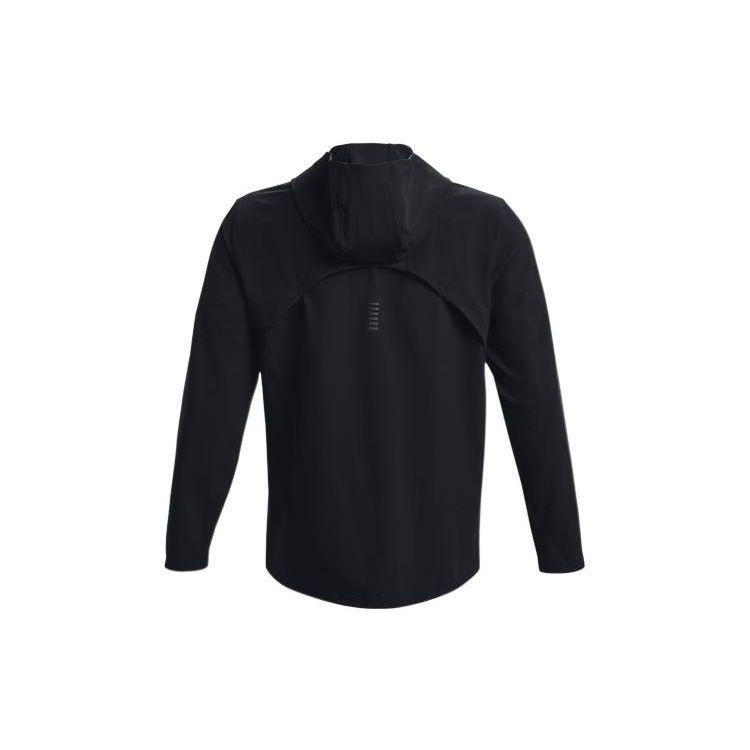 Under Armour UA Série Proteção Solar Jaqueta Moletom com Capuz Ajustada Estampa Logo Letra Masculina Roupa Exterior Preta 1376794-002