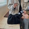 Frosted fashion niche retro suede shoulder bag women's bag large capacity autumn and winter handbag commuter armpit bag