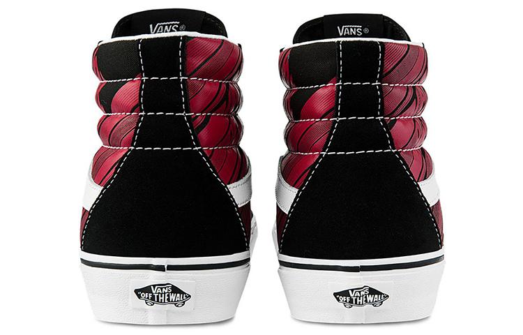 Vans SK8 Hi Retro Casual Skate Shoes Unisex Black Red VN0A4U3C2C5