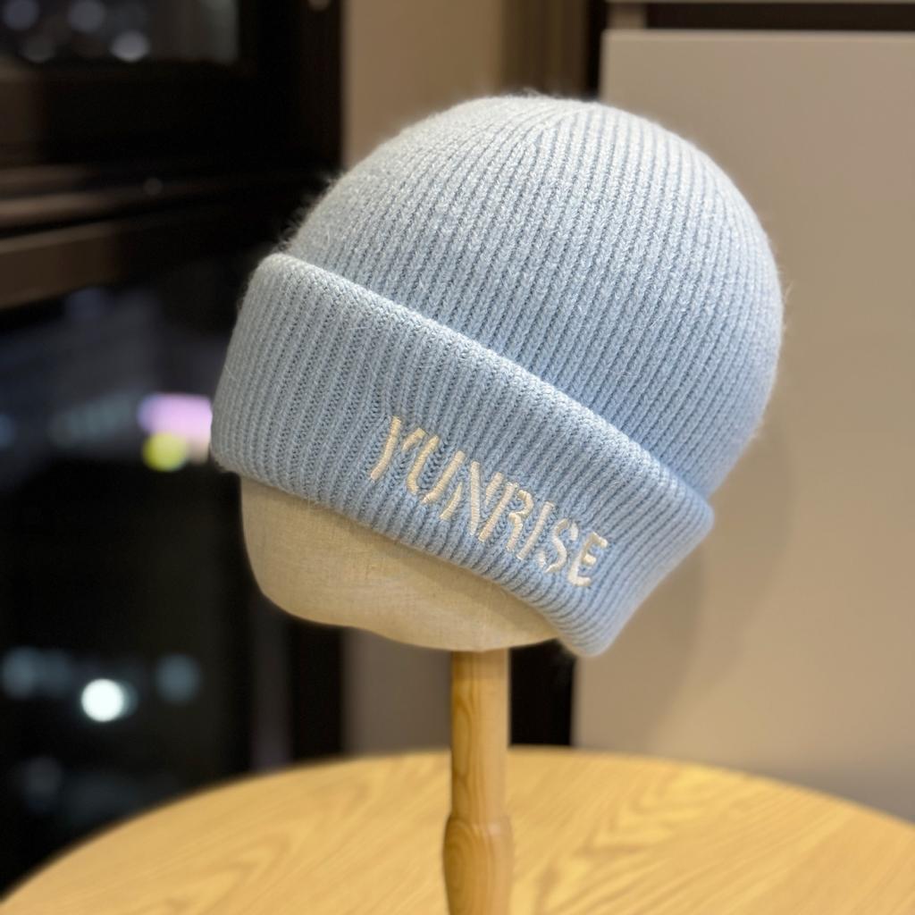 Bestickte Wollmütze für Herren im Winter Koreanische Version Vielseitig Verdickt und Warm Großer Kopfumfang Kältehut für Paare Trendig