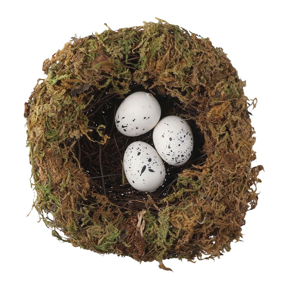 4Pcs 4.7" Birds Nest Artificial Bird Nest Decor House Decoration Birds Nest Fern  Party