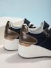2021 Casual Women's Lace-up Sneakers with Thick Sole and Burned Flower Design, Plus Sizes Available