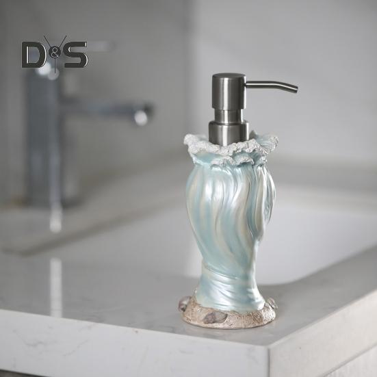 Seashore Theme Soap Dispenser Leak-Proof Design Starfish Shell Decor Hand Sanitizer Pump Coastal Bathroom Accessory