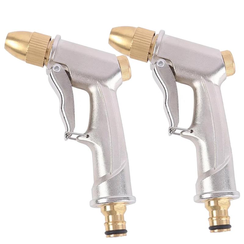 Metal Brass Nozzle High Pressure Spray Gun Garden Hose Pipe Water Gun for Lawn Car Wash Sprinkler Sprayer Adjustable Tool