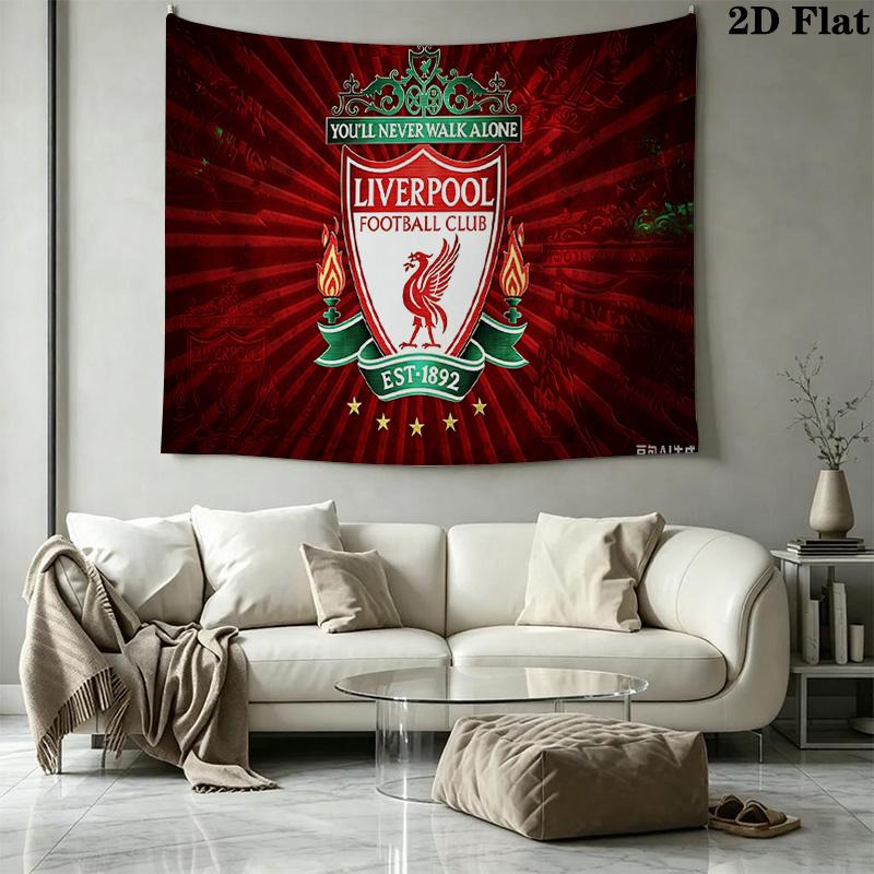 Arazzo da Parete del Liverpool Football Club Appeso Estetico alla Parete Coperta in Tessuto Stampato Arazzi Decorativi per Camera da Letto Soggiorno Decorazione per la Casa