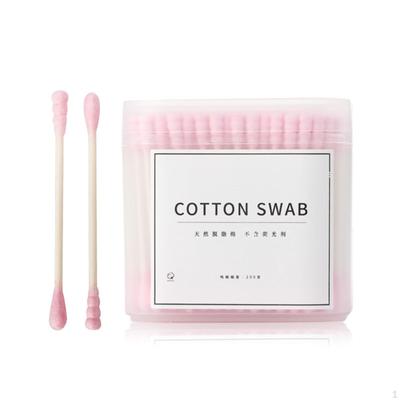 Double Tipped Cotton Swabs Beauty Cleaning Sticks for SPA Trips Salon Pink 200pcs