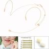 New Beige Headset Mic Wireless 3.5mm 3 Pin Headworn Microphone Double Earhook Amplifier Voice Speaker Microphone Accessories