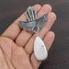 Natural White Howlite Gemstone 925 Sterling Silver Jewelry  Pendant 3.35" AJP-2076