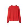 Anta Training Series Solid Color Printed Chinese Character Round Neck Fleece Long Sleeve Sweatshirt Women Sweatshirt Red 162247713-3