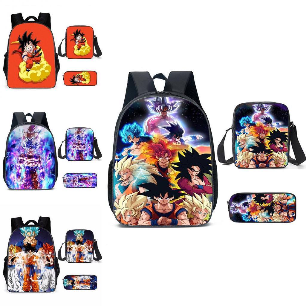 Dragon Ball Kids Backpack Set With Breathable Oxford Fabric For School Use