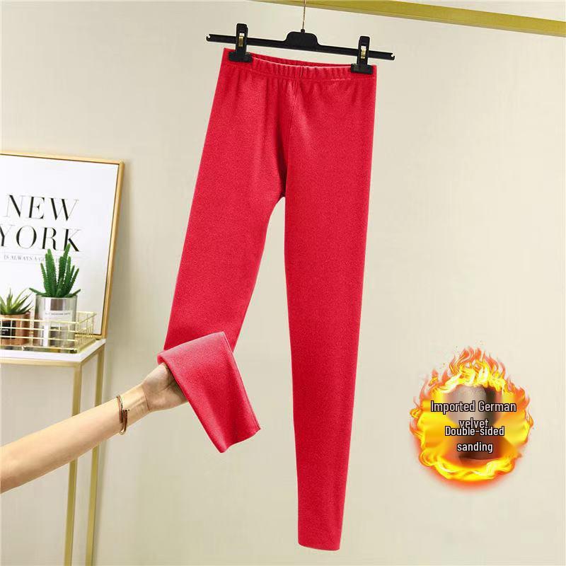 High-Waisted Heating Fleece Leggings - 2025 Slimming, Double Brushed, Elastic for Autumn/Winter