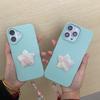 Blue Phone Protective Cover Case with Pearl Handstrap for iPhone 11/12/13/14/15/16 Pro/ Pro Max