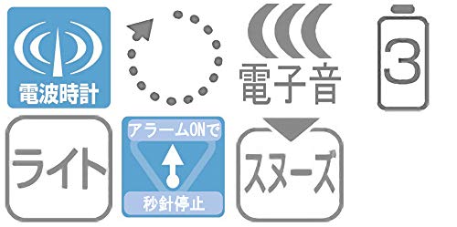 RHYTHM Funk-Wecker mit elektronischem Tonalarm (Nur Weckfunktion) und Licht (4RL439SR04)