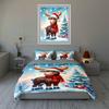 Festive reindeer scenery Bedding Duvet cover sets Duvet covers Pillowcases gifts (1 * Duvet Cover 2 * Pillowcases, without duvet insert)