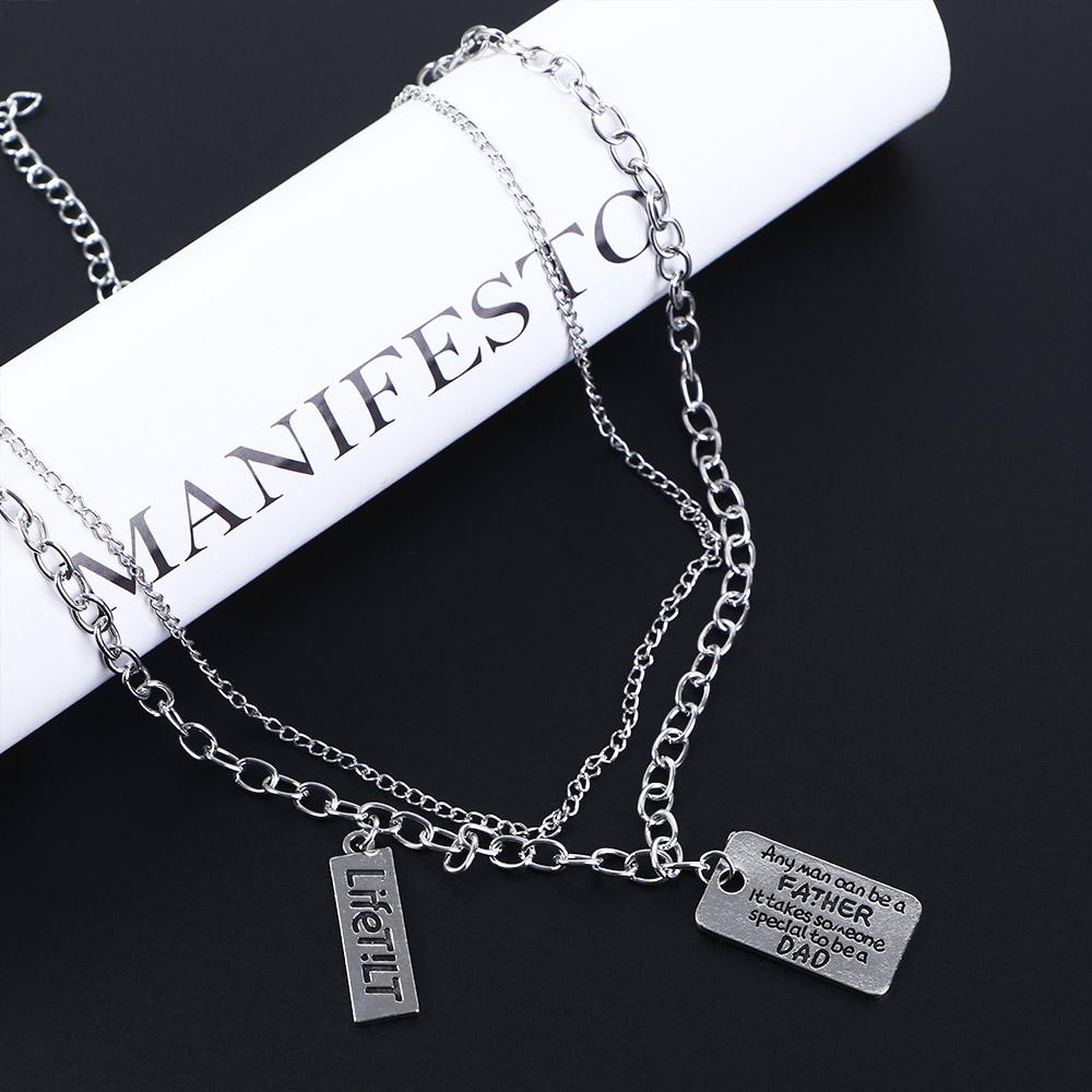 Halskette Geometrie Koreanischer Stil Halskette Punk Halskette Damen Schlüsselbein Kette Buchstaben Halskette