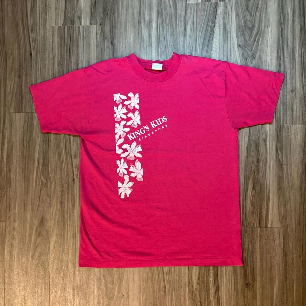 90s / Vintage Best Kings Kids Singapore Floral Tee Made In USA Single XL Stitch