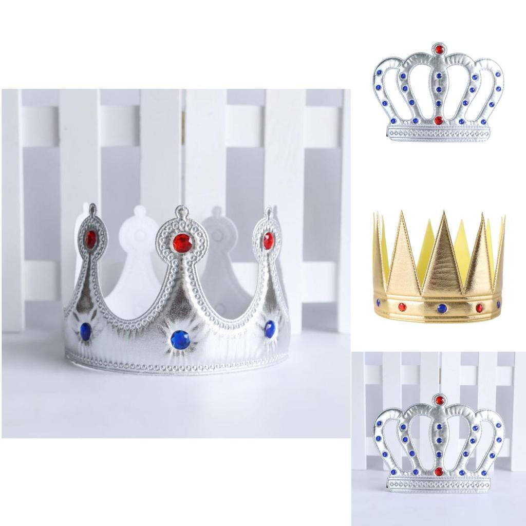 Högkvalitativt Tyg Kungakrona Perfekt Dekoration för Halloween och Födelsedagskalas