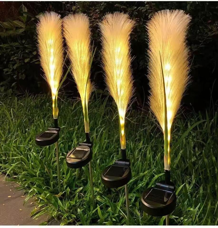 1PC LED Solar Reed Garden Lights Outdoor Lawn Lamps,Ideal Atmosphere Decoration Landscape Lighting For Garden,Lawn,Yard,Pathway