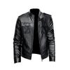 Leather Jacket Men's Business Stand Collar Motorcycle Leather Jacket Handsome Jacket