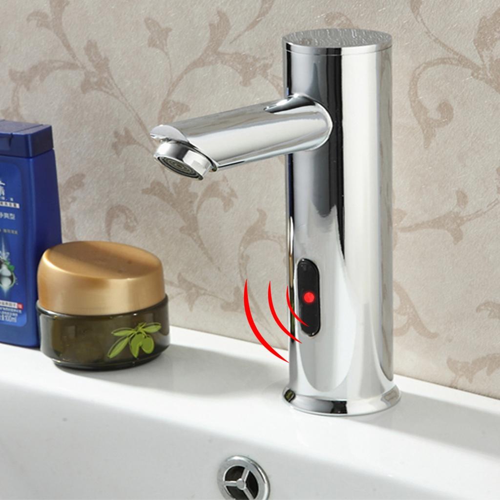 304 Stainless Steel Bathroom Sink Infrared Automatic Handsfree Faucet Sensor Touch Faucet Electric Basin Faucet Induction Water Saving