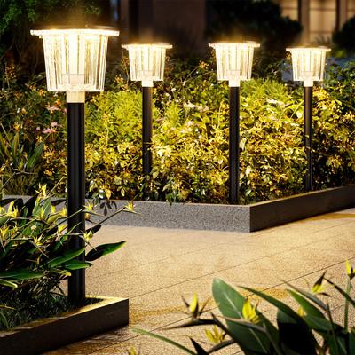 ALFIOT Solar Outdoor Lights of Adjustable Color Garden IP65 Up To 28 Hours of Auto for and Lawns (Set 4) - Temperature, Orange/Daylight, Ultra-Bright