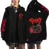 Berserk Anime Hoodie Unisex Long Sleeve Zip-Up Sweatshirt Fall Casual Oversized Pullover
