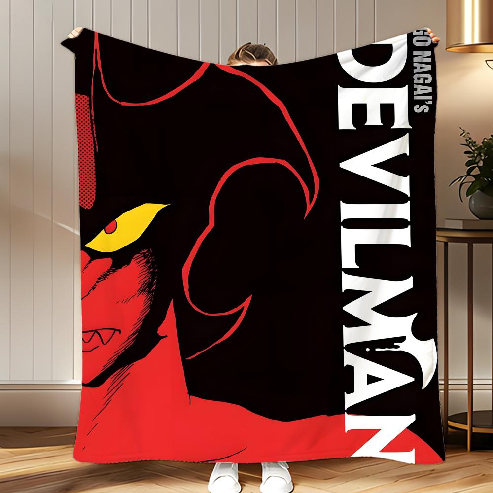 anime Devilman Crybaby Throw Soft Coral Fleece Blanket 310gsm Fluffy Warm Throw for Sofa Bed Couch Bedroom Decor