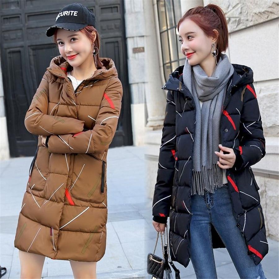 Langarm Warm Zipper Parkas Frauen Jacke Büro Dame Winter Mit Kapuze Lange Jacke Mantel