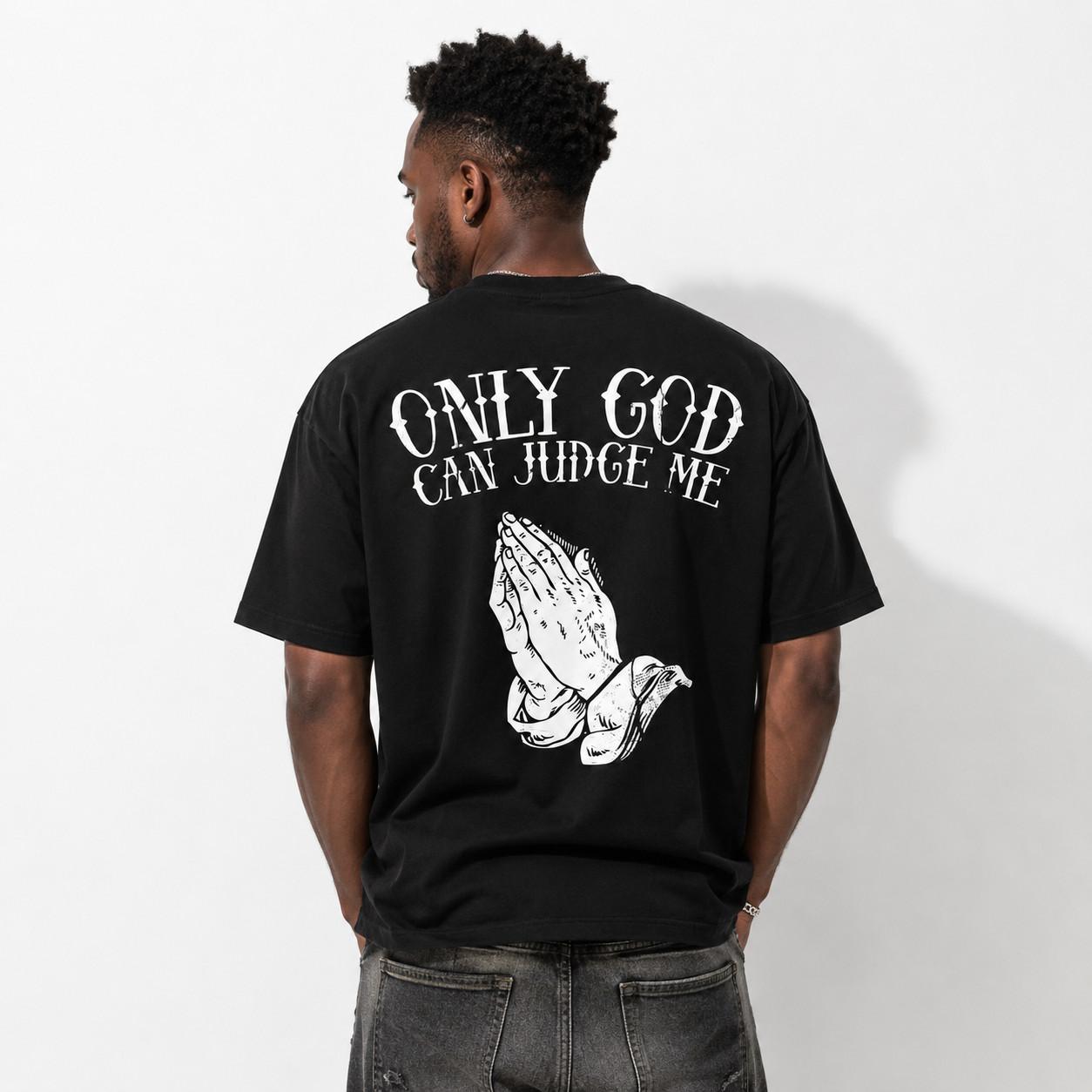 Only God Can Judge Me T-Shirt | Christian Praying Hands Graphic Tee XXXXL