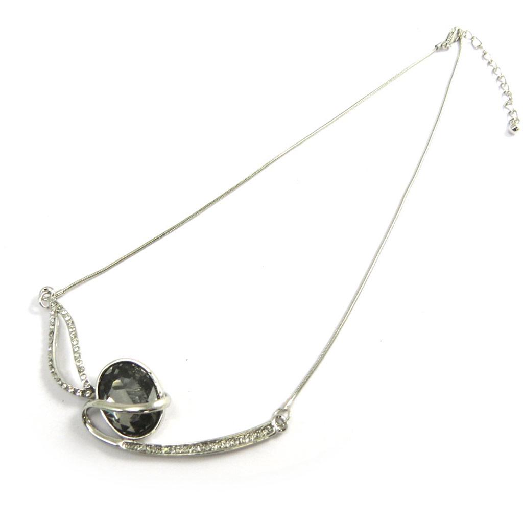 Les Trésors De Lily [N3084] - Gray 'Sissi' Designer Necklace