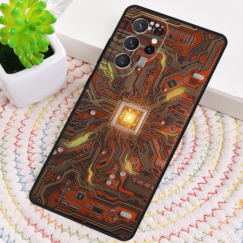 Motherboard Circuit Board Silicone Phone Case For Samsung Galaxy note 10 pro S26 S25 S24 S23 S22 S21 Plus S25Ultra Capa Cover