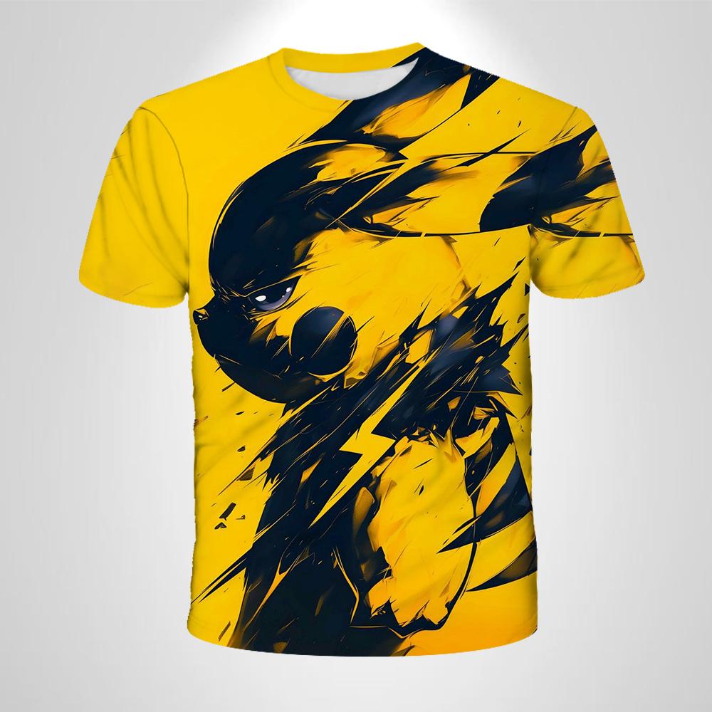 Детские футболки Kids 3D Принт Покемон Футболки Мужская одежда Мальчики Девочки Короткий рукав 160