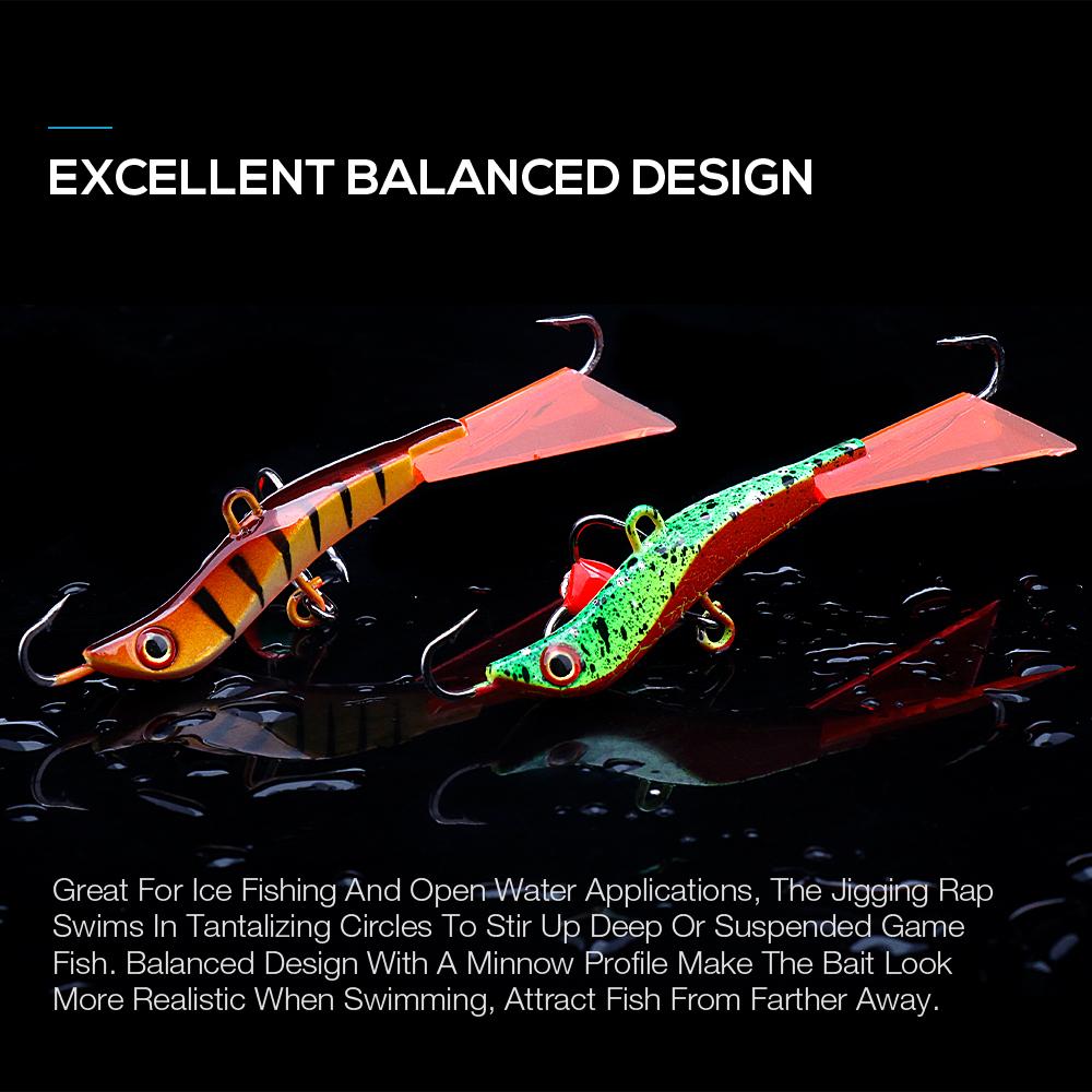 5-Pack Ice Fishing Lures Set for Pike Trout Perch, Winter Jigs in Tackle Box, Fast Sinking Balancer Crankbaits Fishing