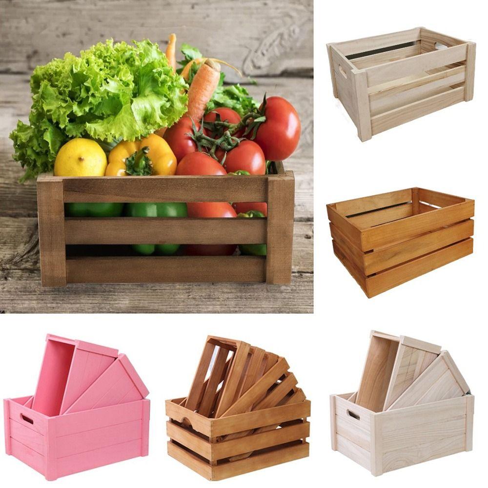 Handcrafted Storage Boxes Handle Storage Container Wood Nesting Storage Crates Office
