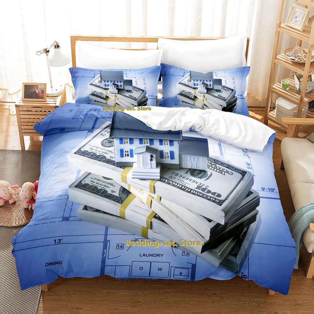 New Money Bedding Set Single Twin Full Queen King Size Bed Set Adult Kid Bedroom Duvetcover Sets Anime Parure De Lit Bed
