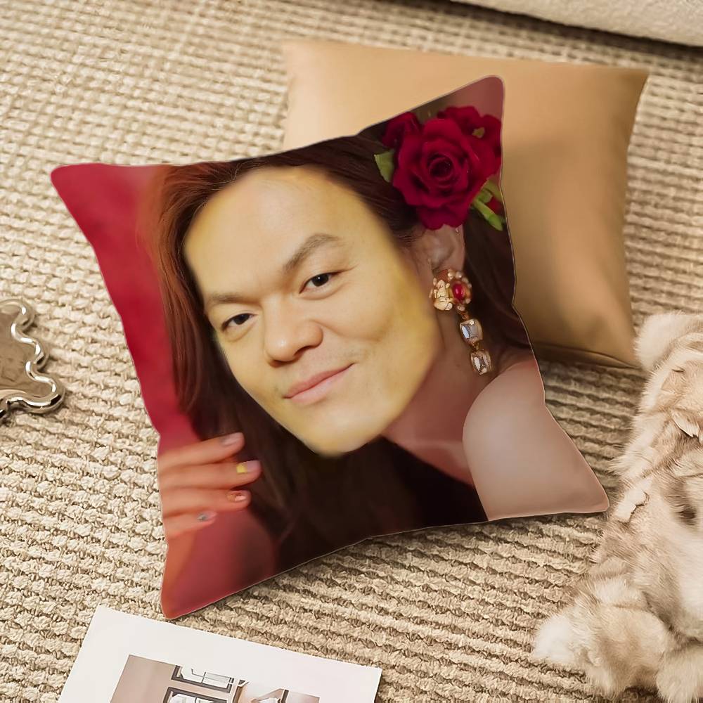 J-JYP Meme Pillow Case Silky elegant Comfort Sofa Bed Invisible zipper Beach pillowcase