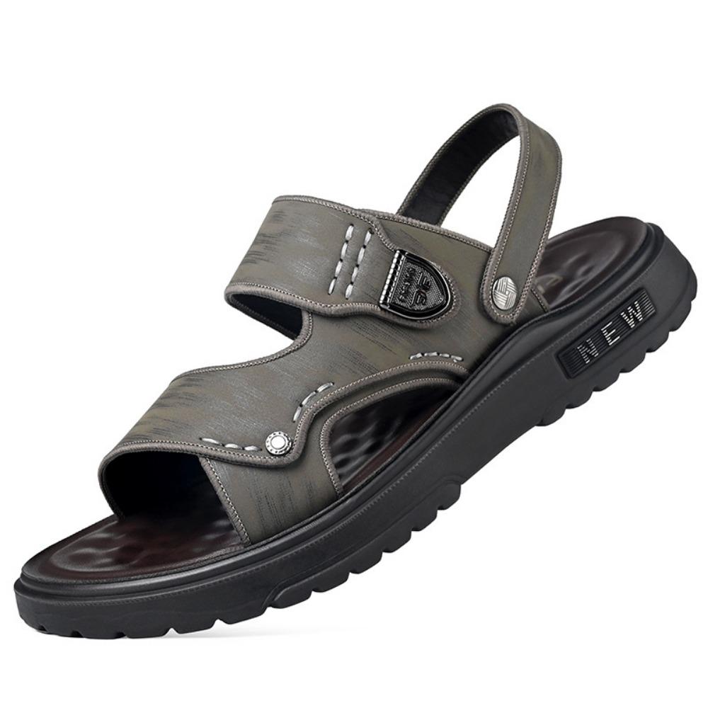 Men Sandals Thick Sole Comfortable Outdoor Slip on Shoes with Soft Latex Insole for Beach Walking