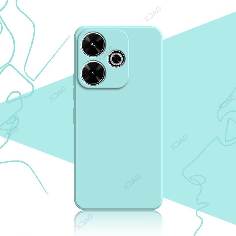 Luxury Square Liquid Silicone Cases for Xiaomi Redmi 13 4G 5G Redmi13 6.79" Global 360 Soft Phone Cover Waterproof Bags