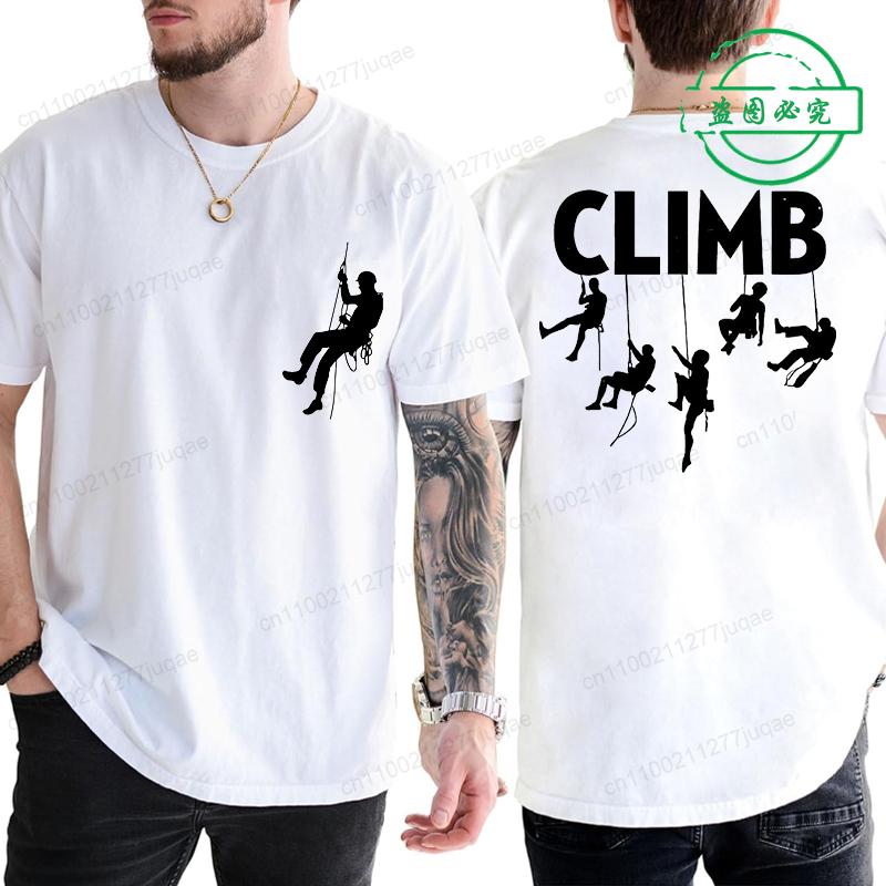 2026 Fashion Unisexs Summer Tshirts Unisexs Born To Climb Mountain Hiking Rock Climbing T Shirt Rock Climbing Top Quality Tee Tops