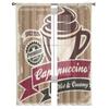 Vintage Cappuccino Poster Coffee Cup On Old Paper Sheer Curtains for Living Room Tulle Window Curtain Bedroom Kitchen Drapes